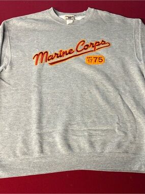 Marine Corps Embroidered Crewneck Sweatshirt - Gray